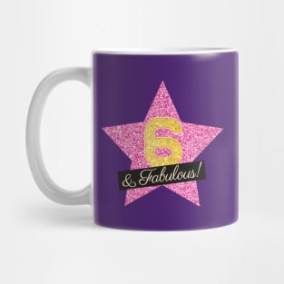 6th Birthday Gifts Women Fabulous - Pink Gold Mug